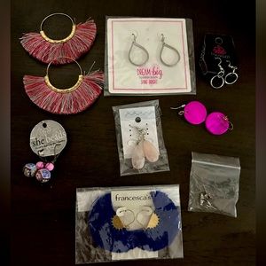 Lot of new earrings. 7 pairs. Various brands.